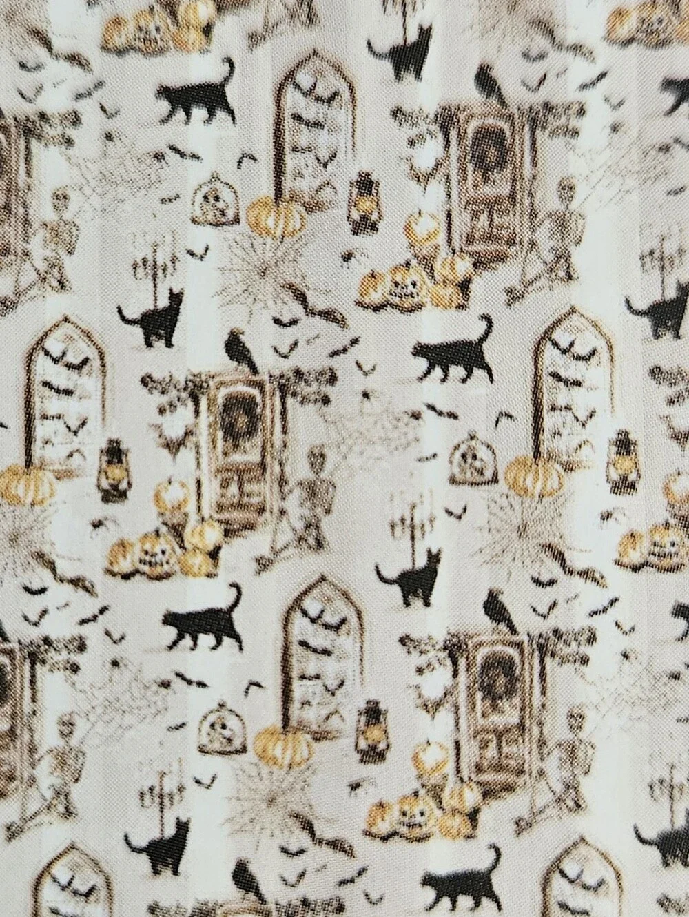 Envogue Halloween Black Cat and Pumpkin Printed Shower Curtain - Black & Orange